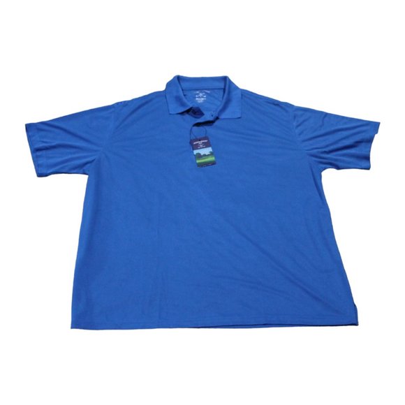 Cross‎ & Winsor Polo Shirt Blue Golf Moisture Wicking Stretch NWT Mens Size XXL - Picture 1 of 5